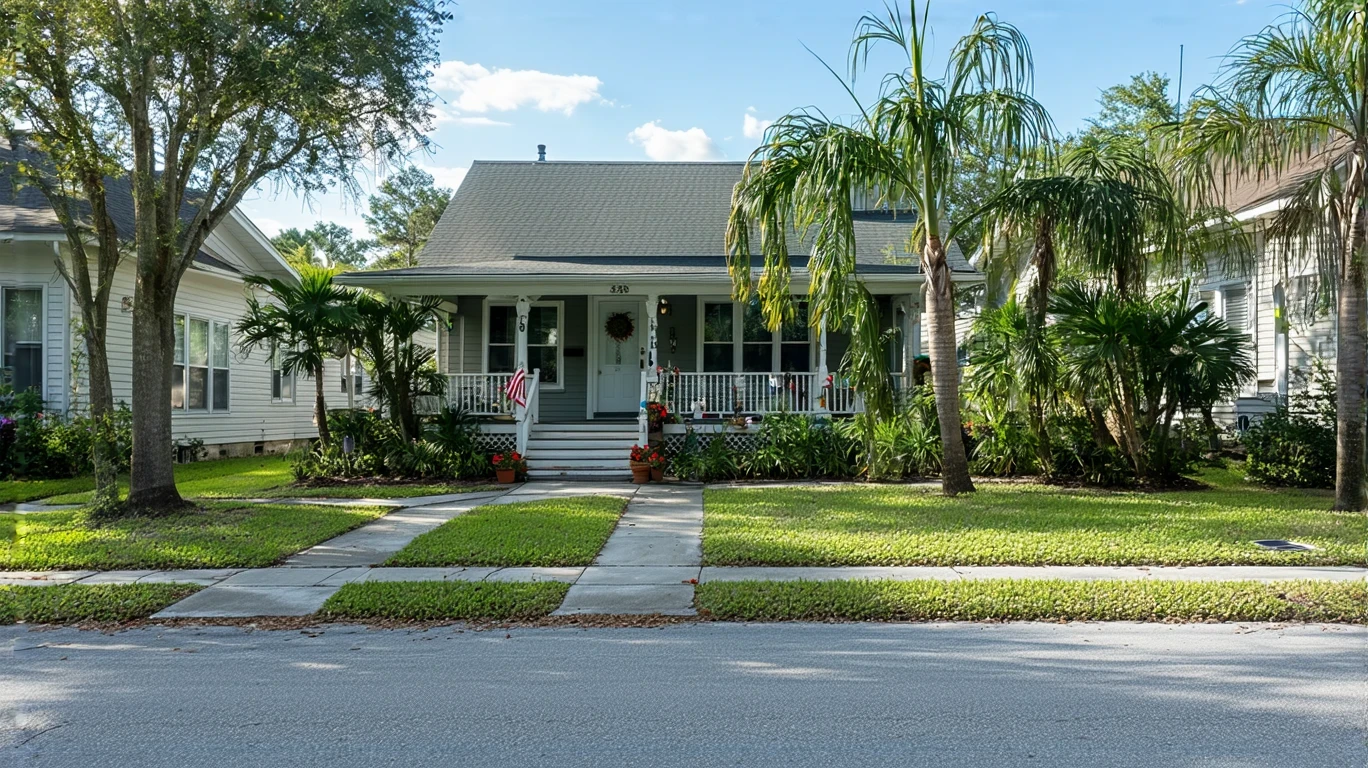 Modest craftsman style home with tidy landscaping in a Valrico neighborhood on a sunny day