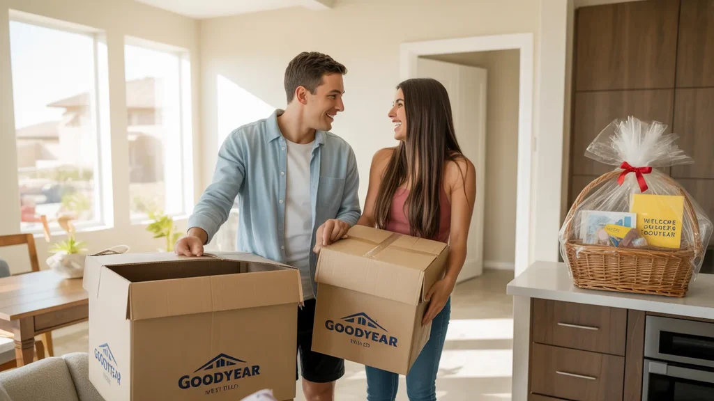 Couple unpacking in their new Goodyear home