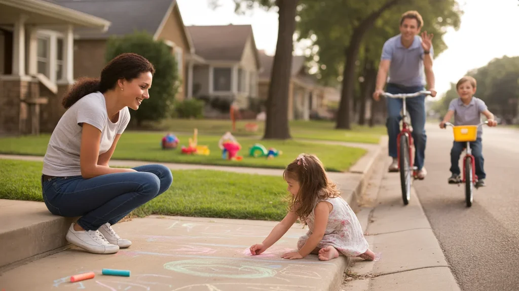 Mother and daughter enjoying a peaceful afternoon in their Garland neighborhood