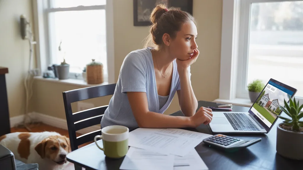 Woman considers cost of renting apartment vs buying house in New Braunfels, TX