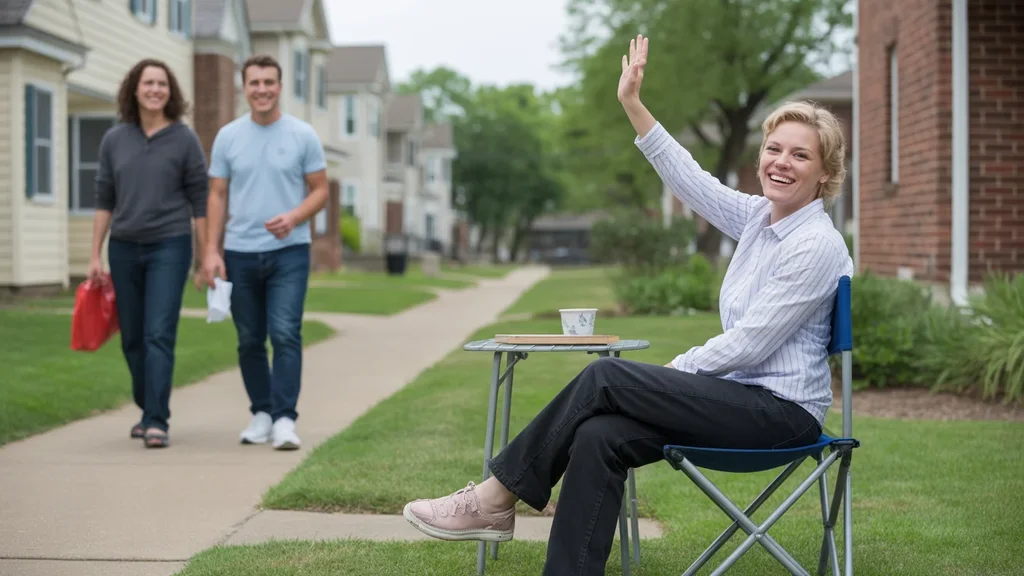 Person in shared outdoor space of Nicholasville apartment complex