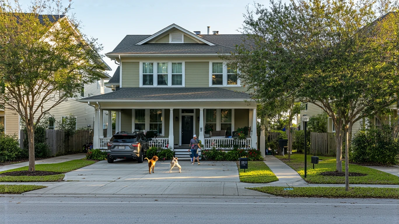 Modest craftsman home with tidy yard in St Cloud, Florida suburb