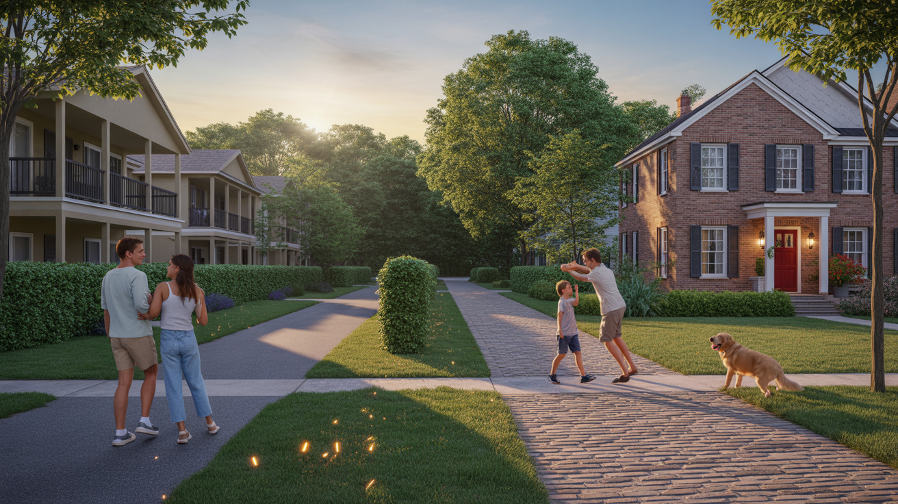Two driveways in Indian Trail, NC - one leading to a condo, the other to a house