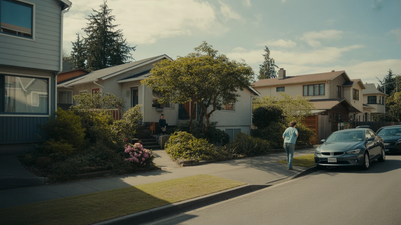 Modest single-family home with small manicured yard and parked car in Seattle neighborhood
