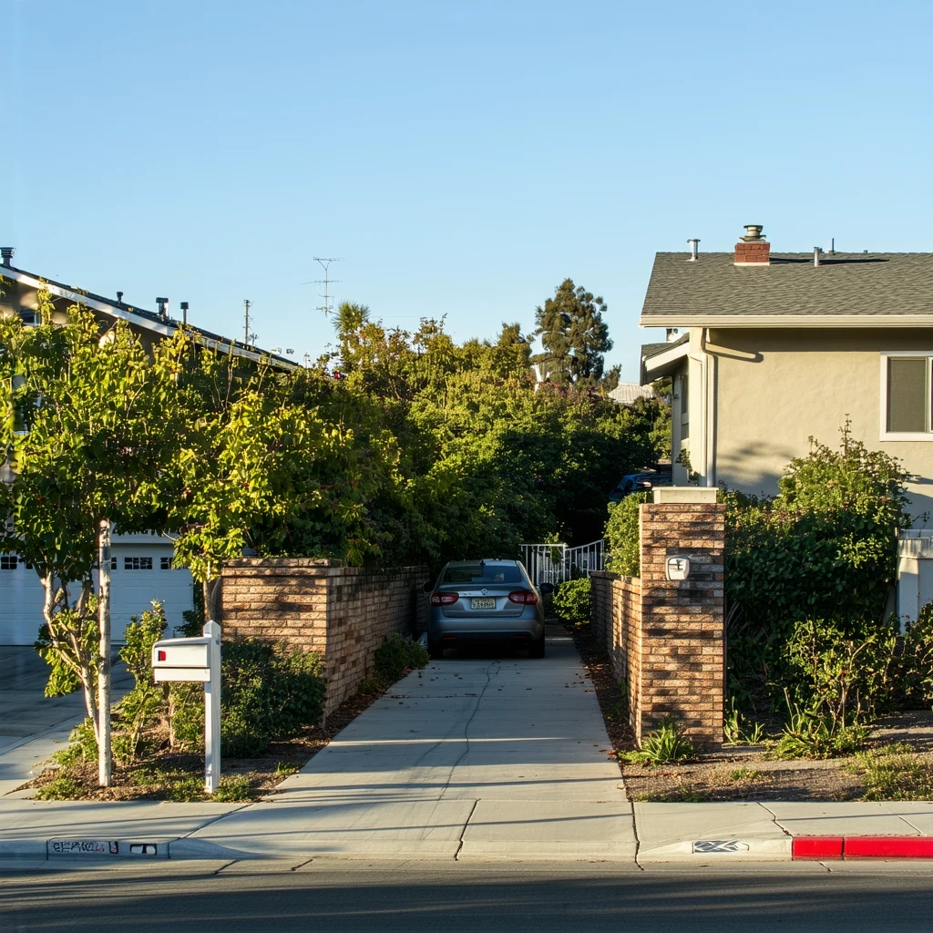 Peaceful cul-de-sac in National City with modern homes and native landscaping in morning light.