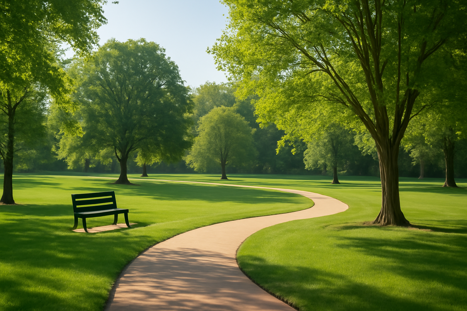Friendly suburban neighborhood park in Kannapolis on a sunny morning